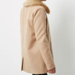 Cream collar swing coat